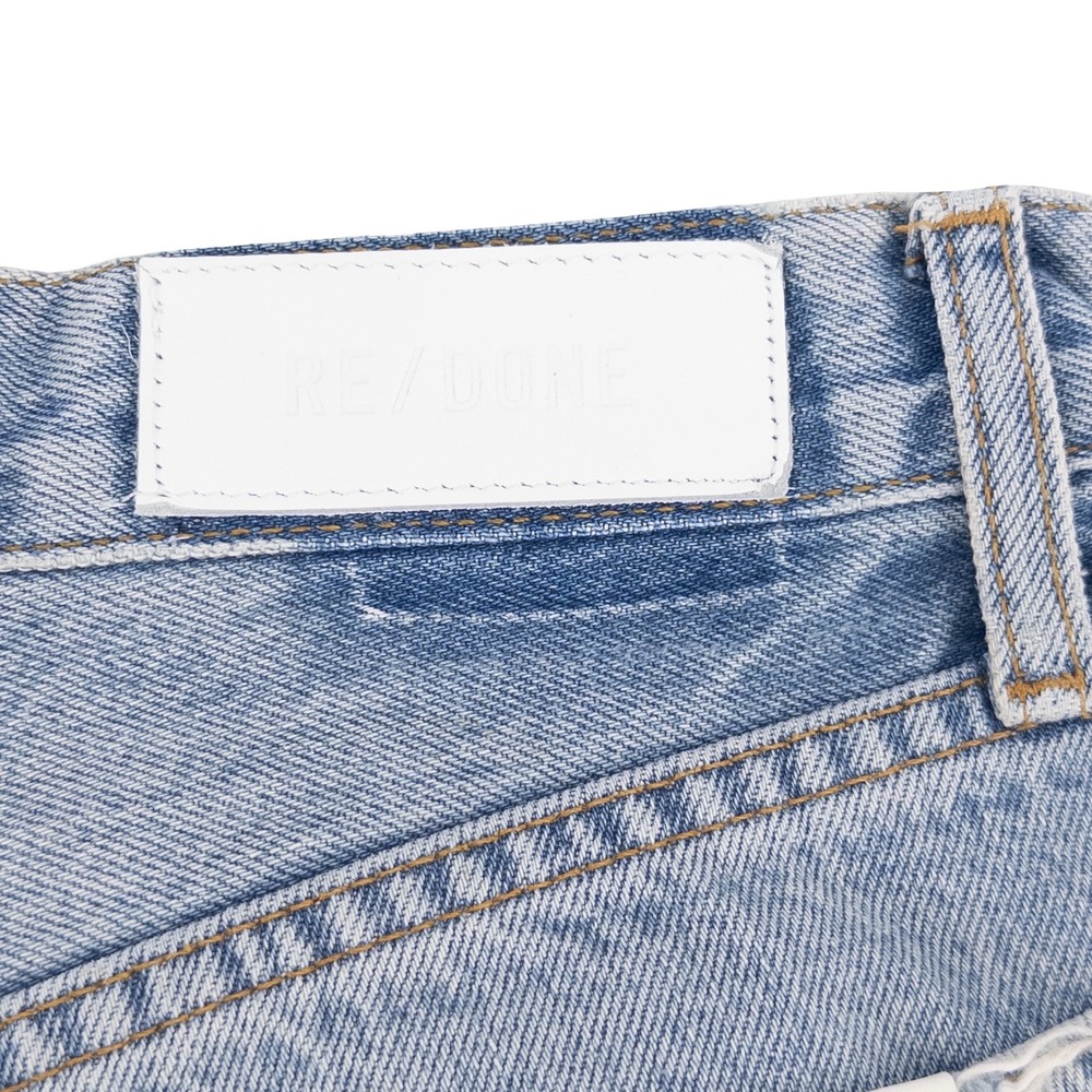 NEW Re/Done‎ Women's 26 Loose Long Short Light Blue Destroyed Ripped Tide Shorts - Picture 12 of 12
